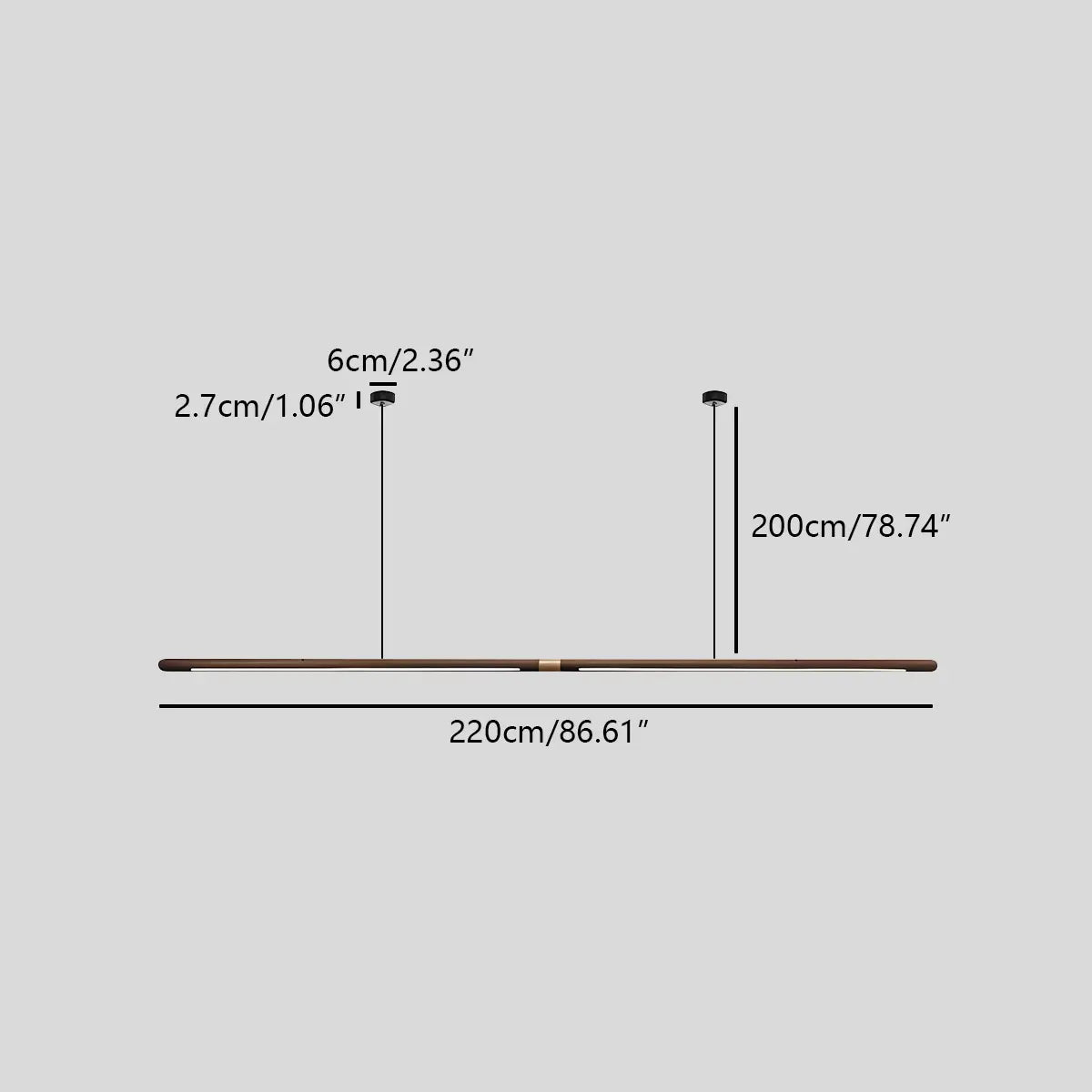flairel Svelte Wood Linear Pendant Light for Kitchen