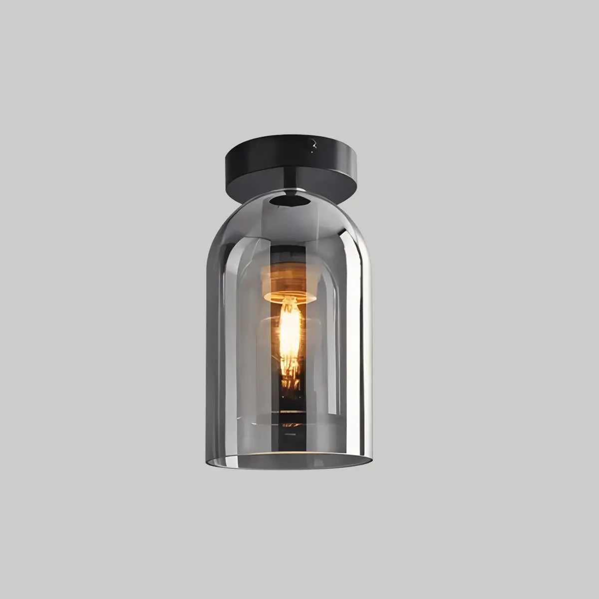 flairel Vintage Glass Semi-Flush Ceiling Light for Entryway