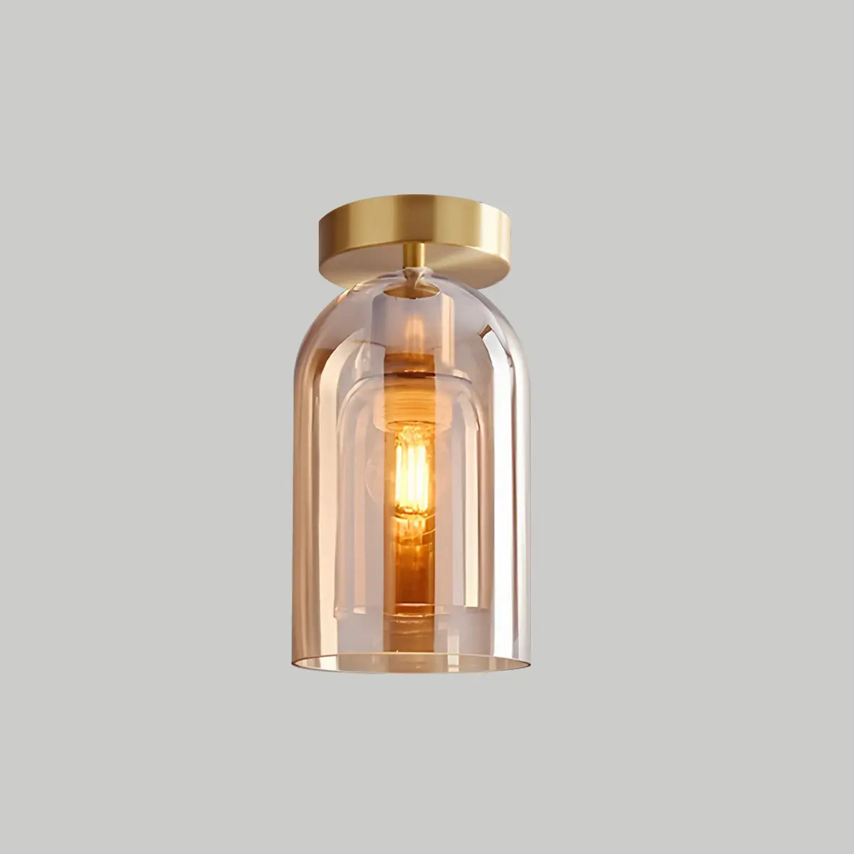 flairel Vintage Glass Semi-Flush Ceiling Light for Entryway