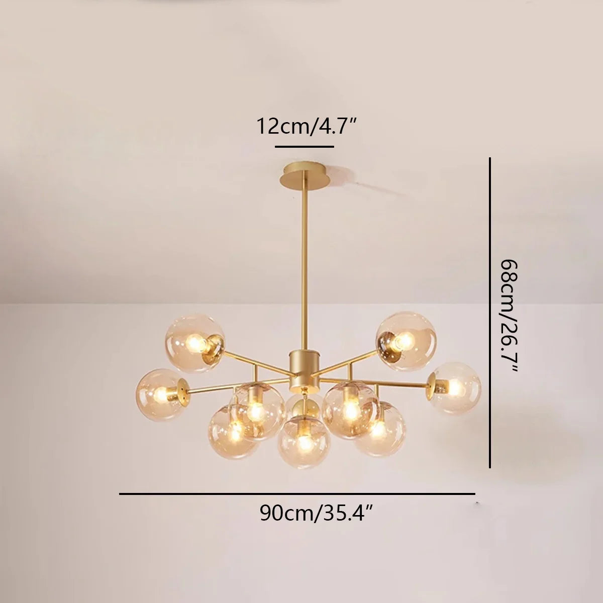flairel Camilla Glass Chandelier for Living Room