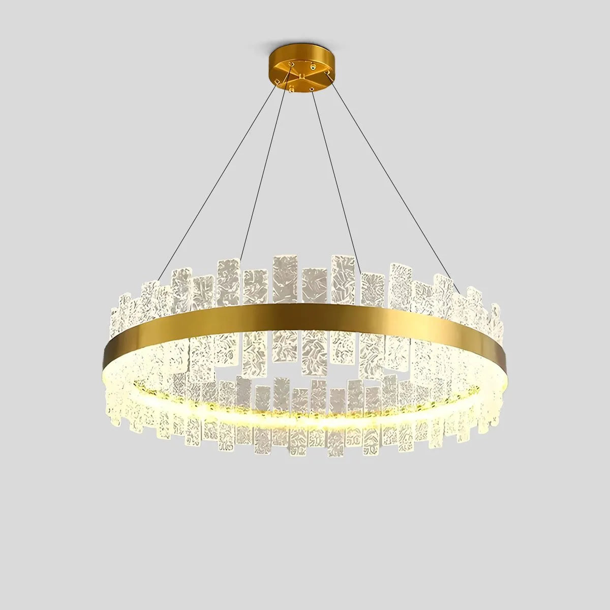 flairel Modern Frosted Glass Crystal Chandelier