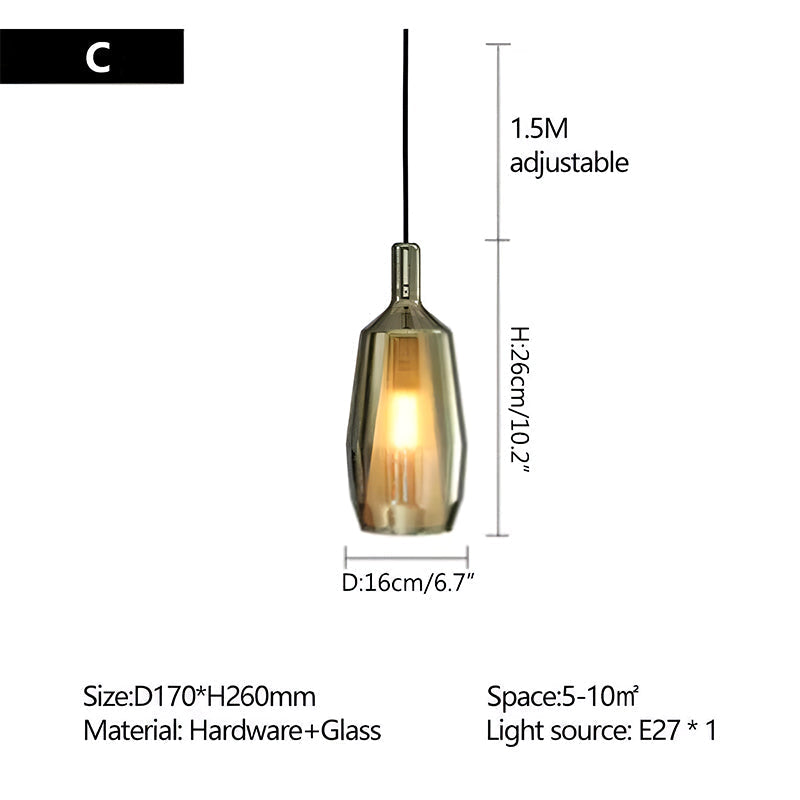 flairel Modern Minimalist LED Glass Pendant Light for Kitchen