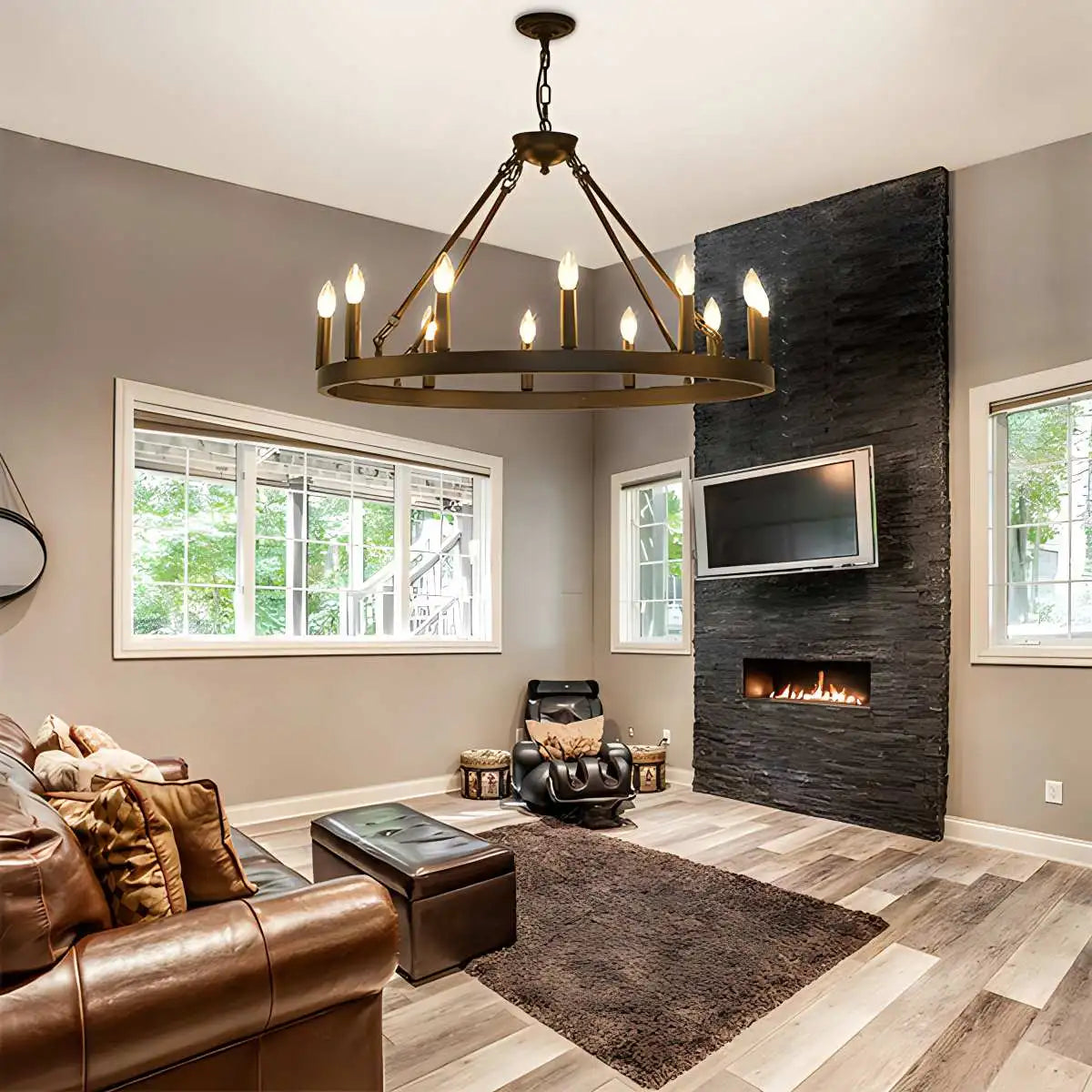 flairel Candle Shaped Chandelier for Dining Room