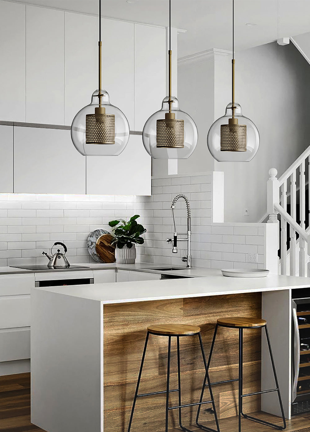 Chiswick Modern Glass Pendant Light: Elegant Spherical, Pear, Capsule Ceiling Fixture