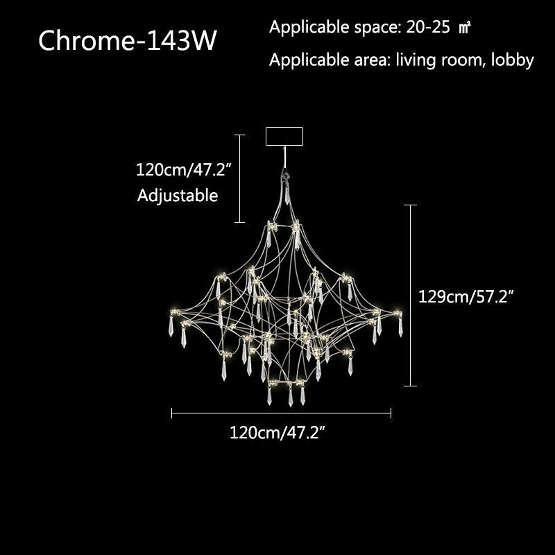 flairel Adjustable Large Creativity Crystal Chandelier
