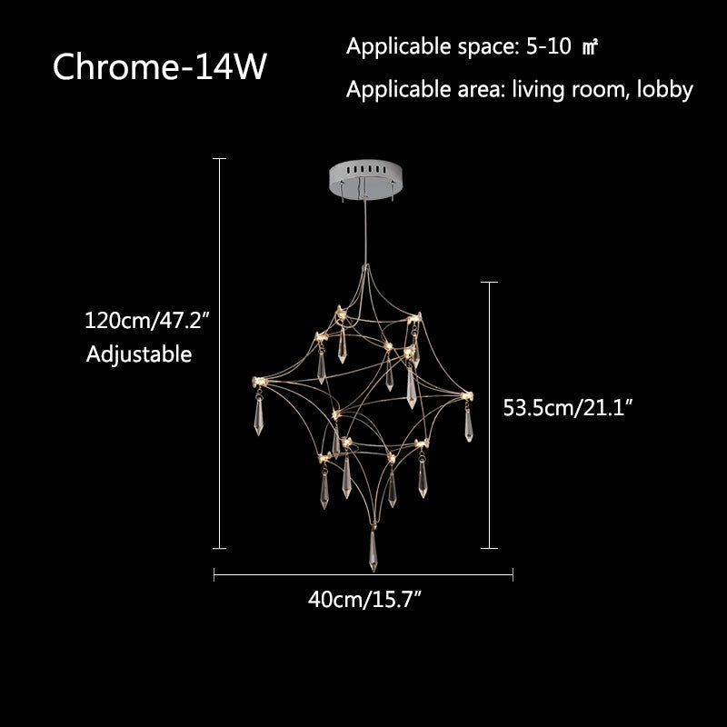 flairel Adjustable Large Creativity Crystal Chandelier