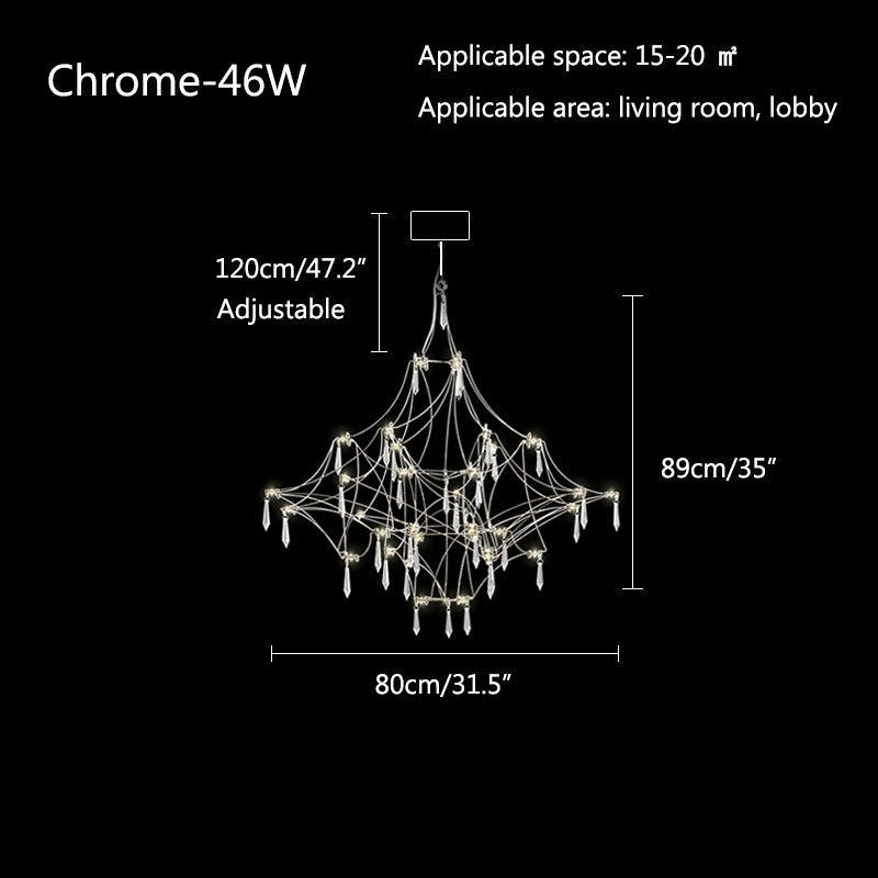 flairel Adjustable Large Creativity Crystal Chandelier