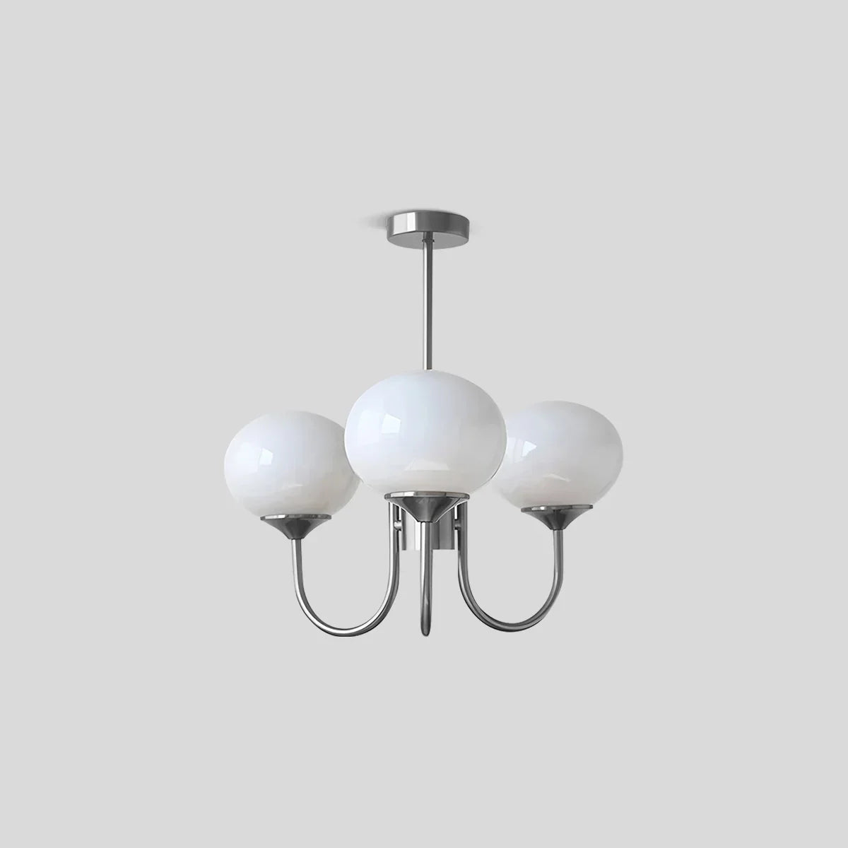 flairel Pink Glass Globe Arm Chandelier for Living Room