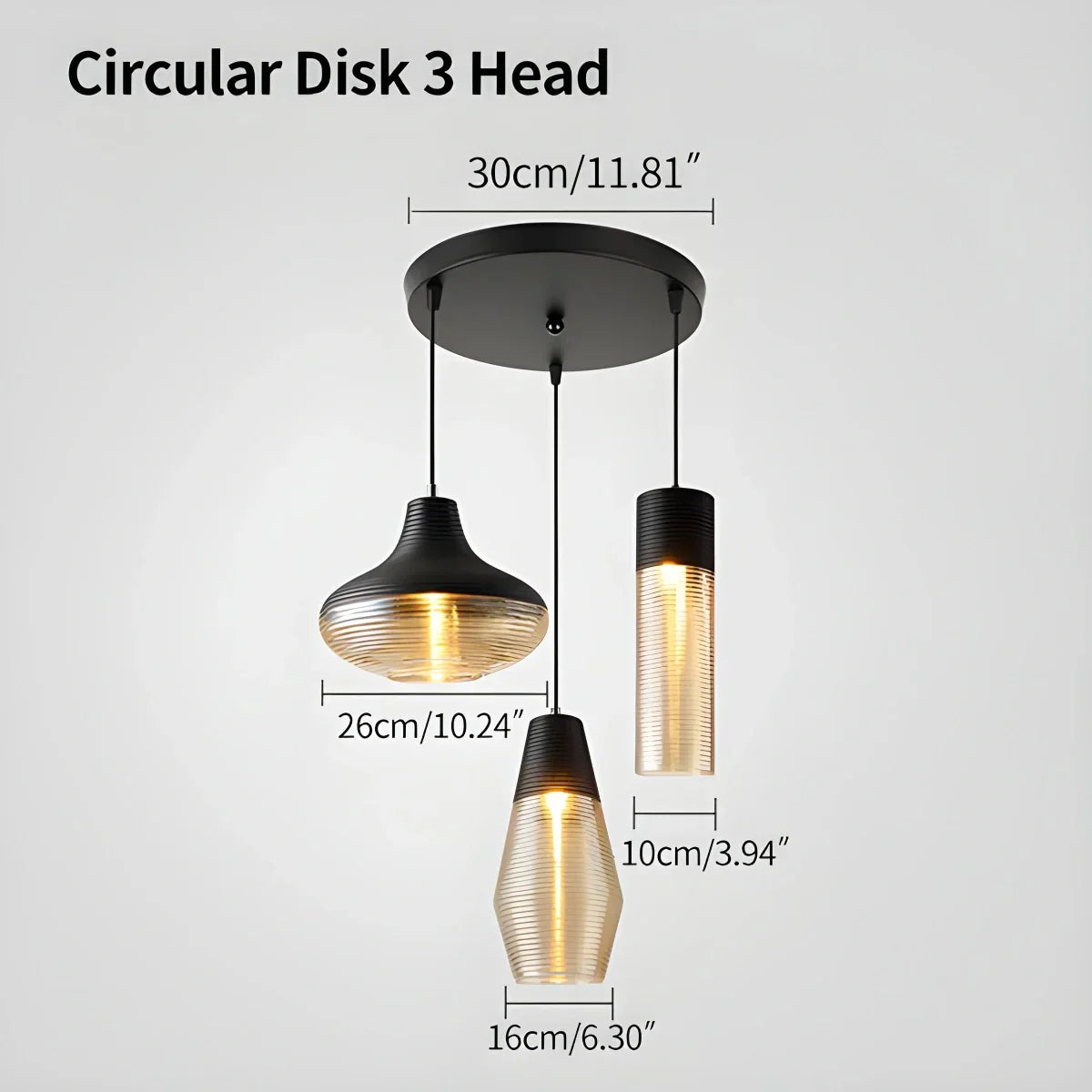 flairel Industrial Style Glass Pendant Light for Kitchen
