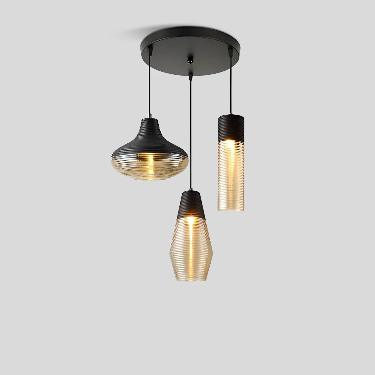 flairel Industrial Style Glass Pendant Light for Kitchen