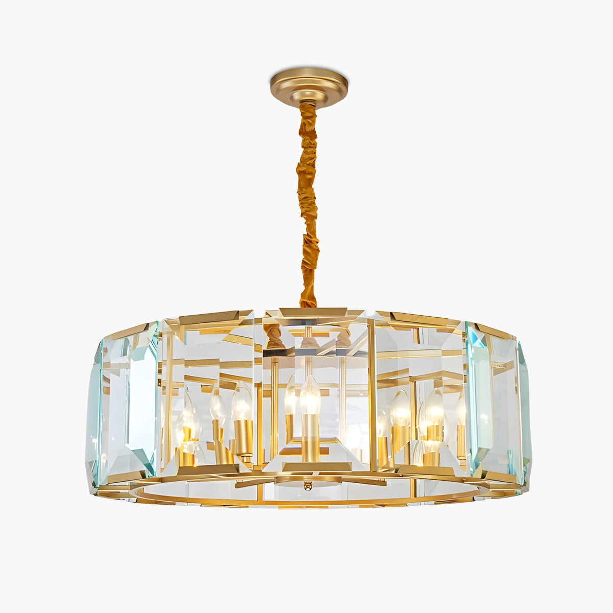 flairel Circular Glass Chandelier for Dining Room