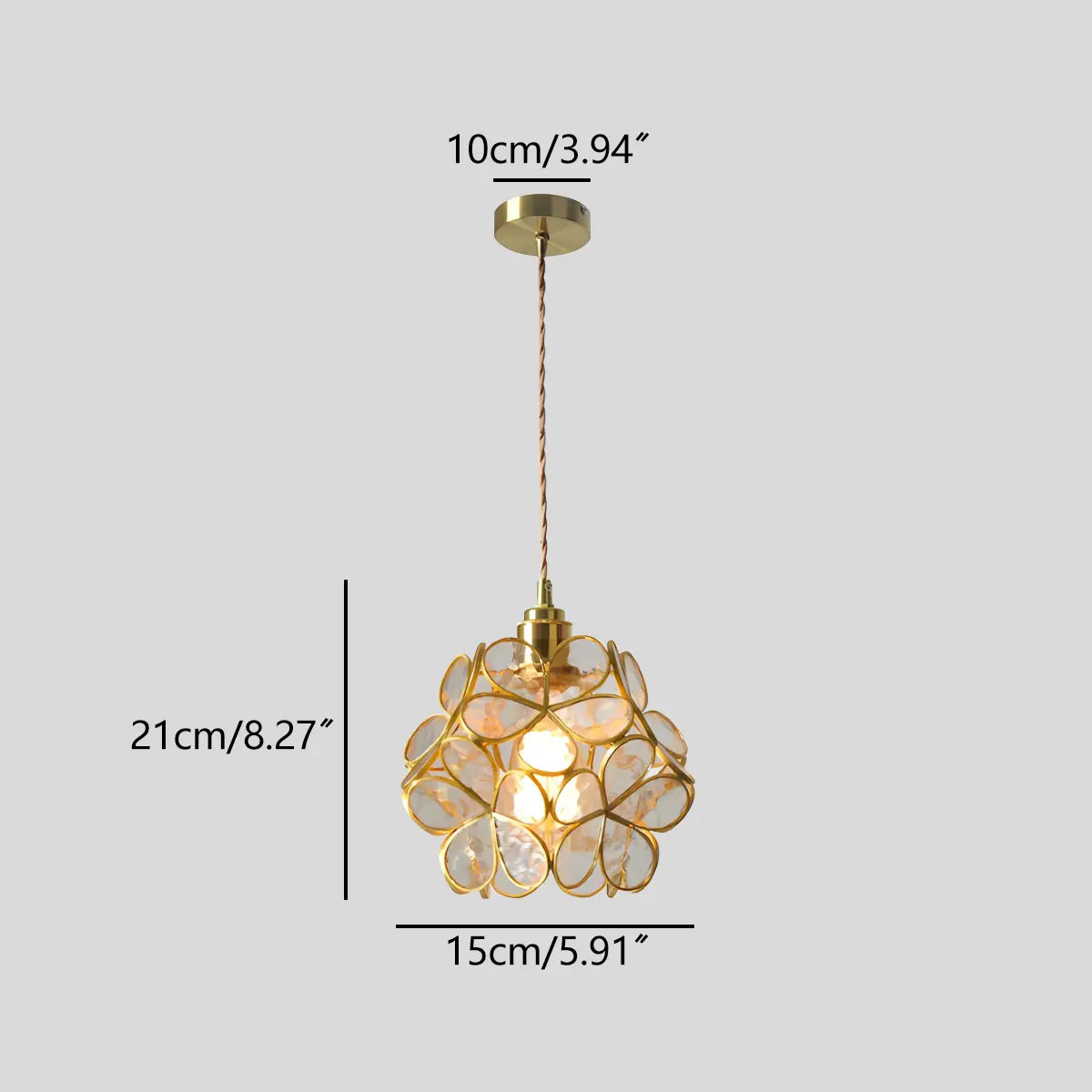 flairel Cherry Blossom Stained Glass Pendant Light