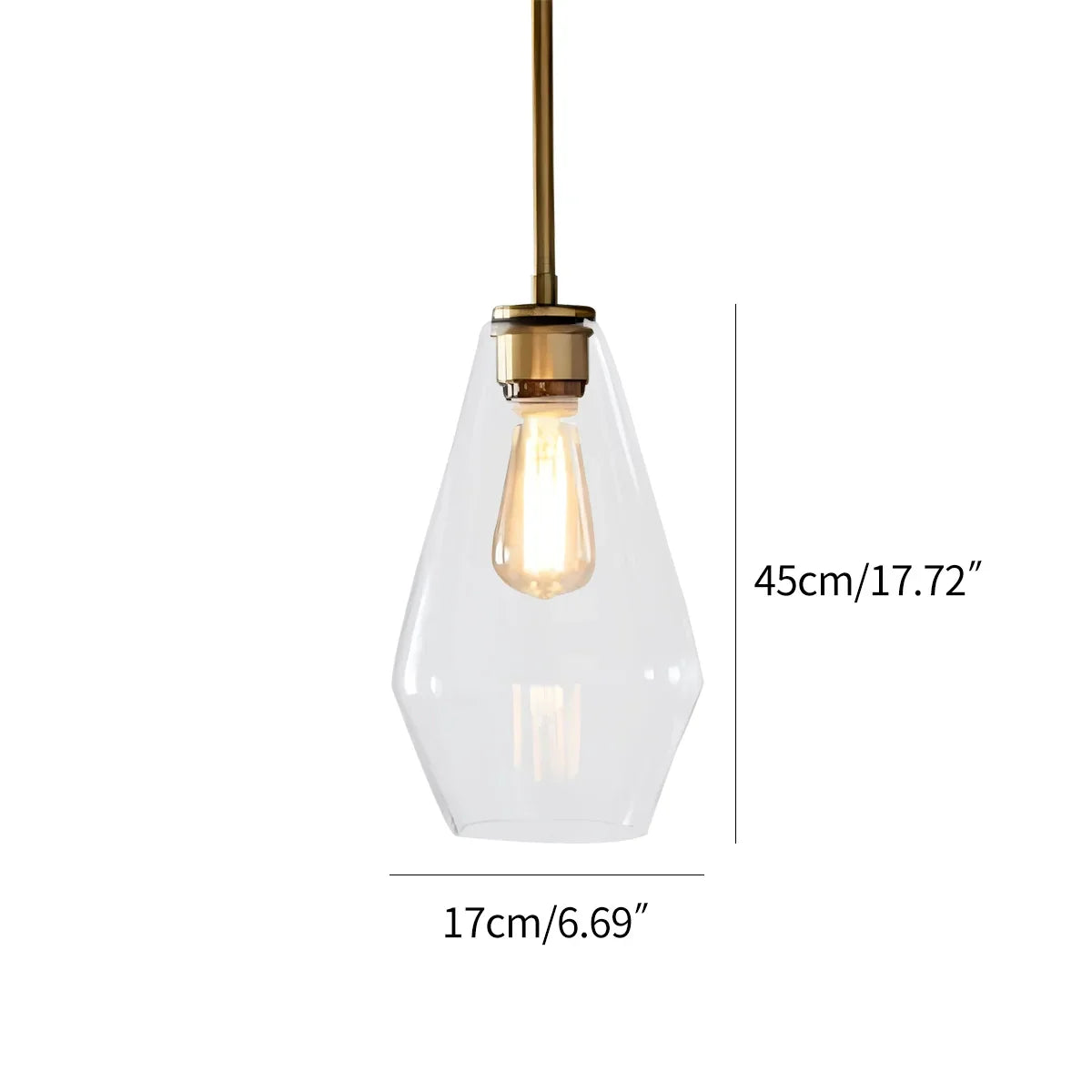 flairel Hailie Clear Glass Pendant Light for Kitchen