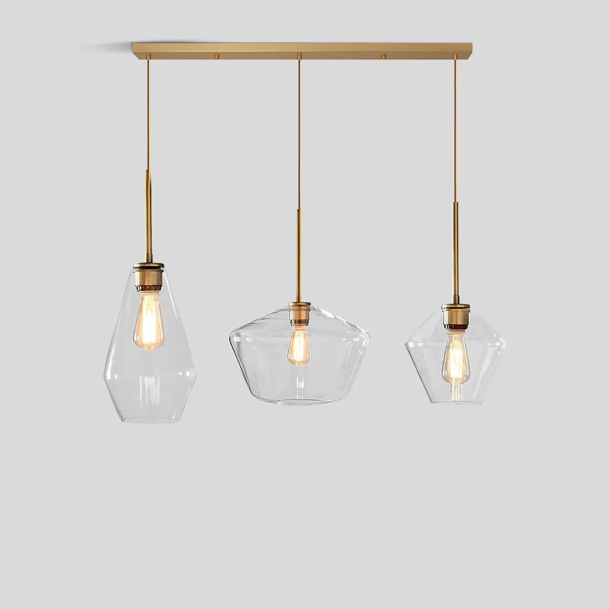 flairel Hailie Clear Glass Pendant Light for Kitchen