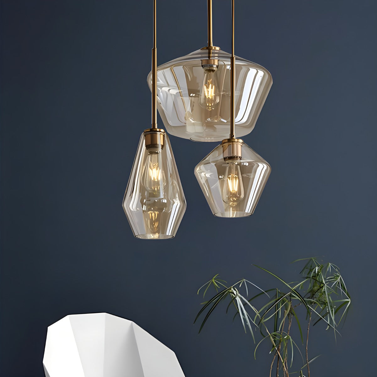 flairel Hailie Clear Glass Pendant Light for Kitchen