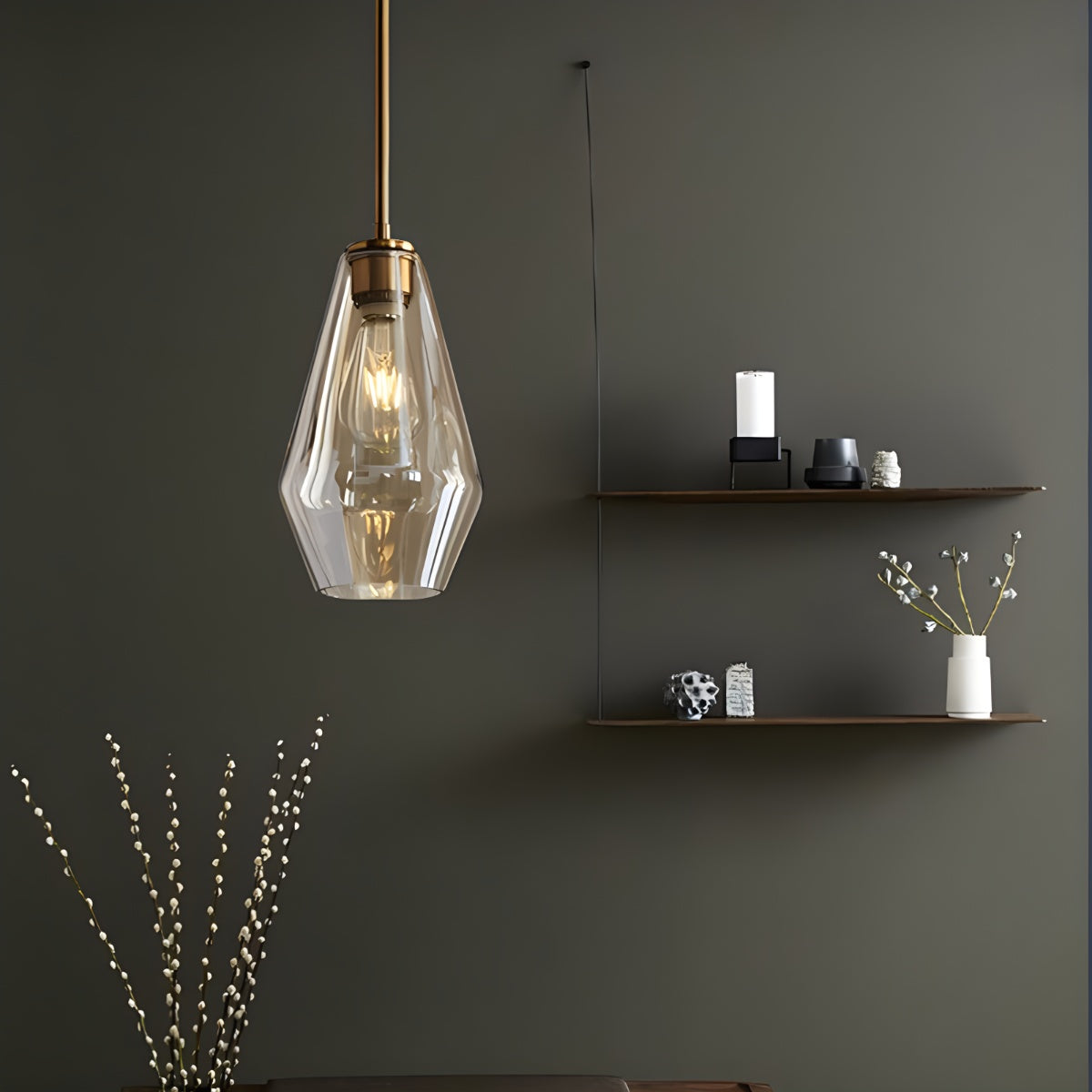 flairel Hailie Clear Glass Pendant Light for Kitchen