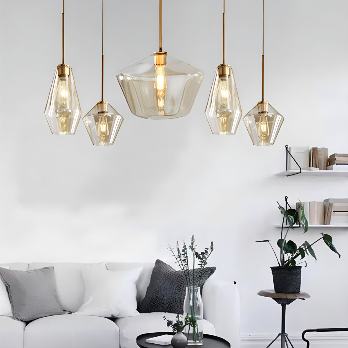flairel Hailie Clear Glass Pendant Light for Kitchen