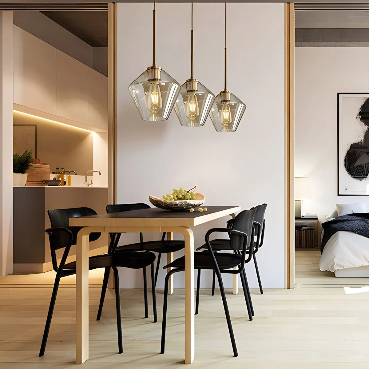 flairel Hailie Clear Glass Pendant Light for Kitchen