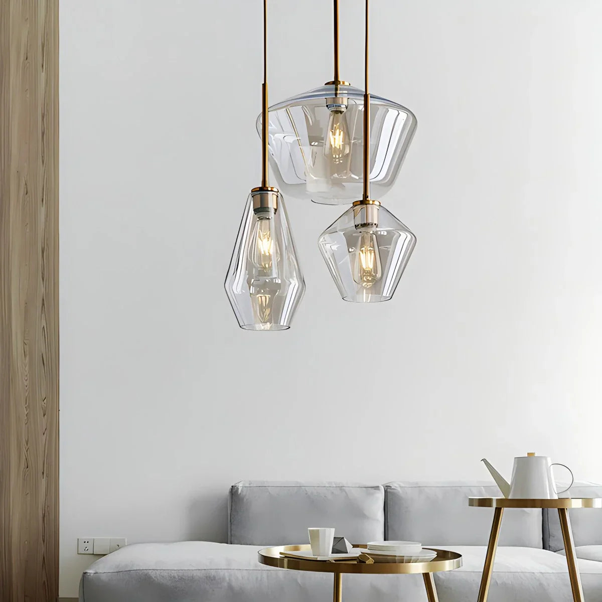 flairel Hailie Clear Glass Pendant Light for Kitchen