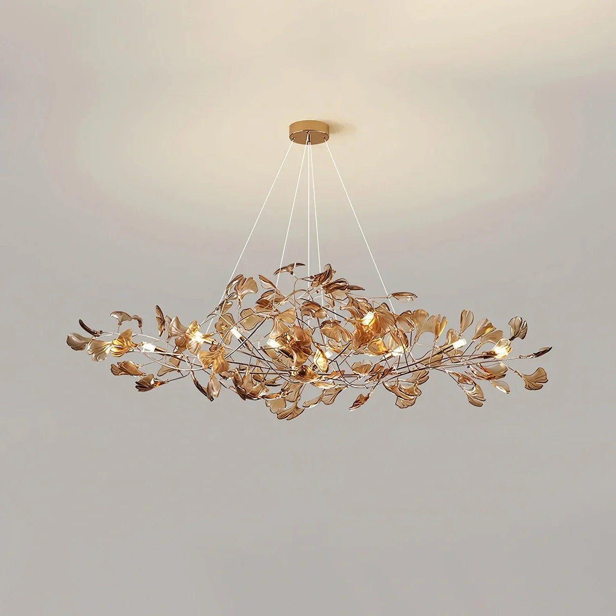 flairel Acrylic Ginkgo Leaf Chandelier for Dining Area
