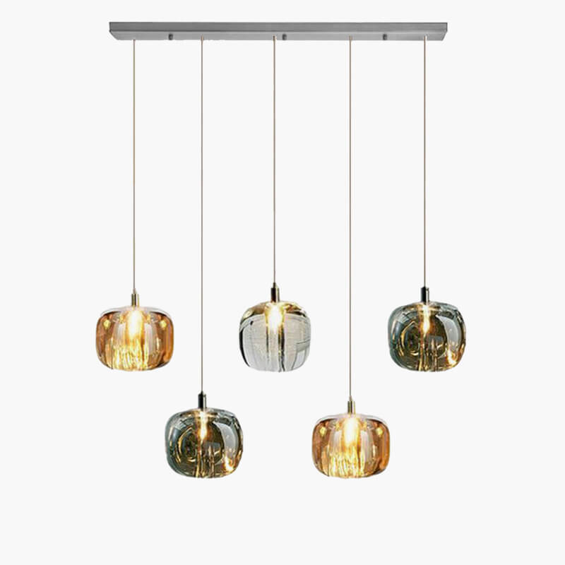 flairel Colored Glass Multi Pendant Chandelier