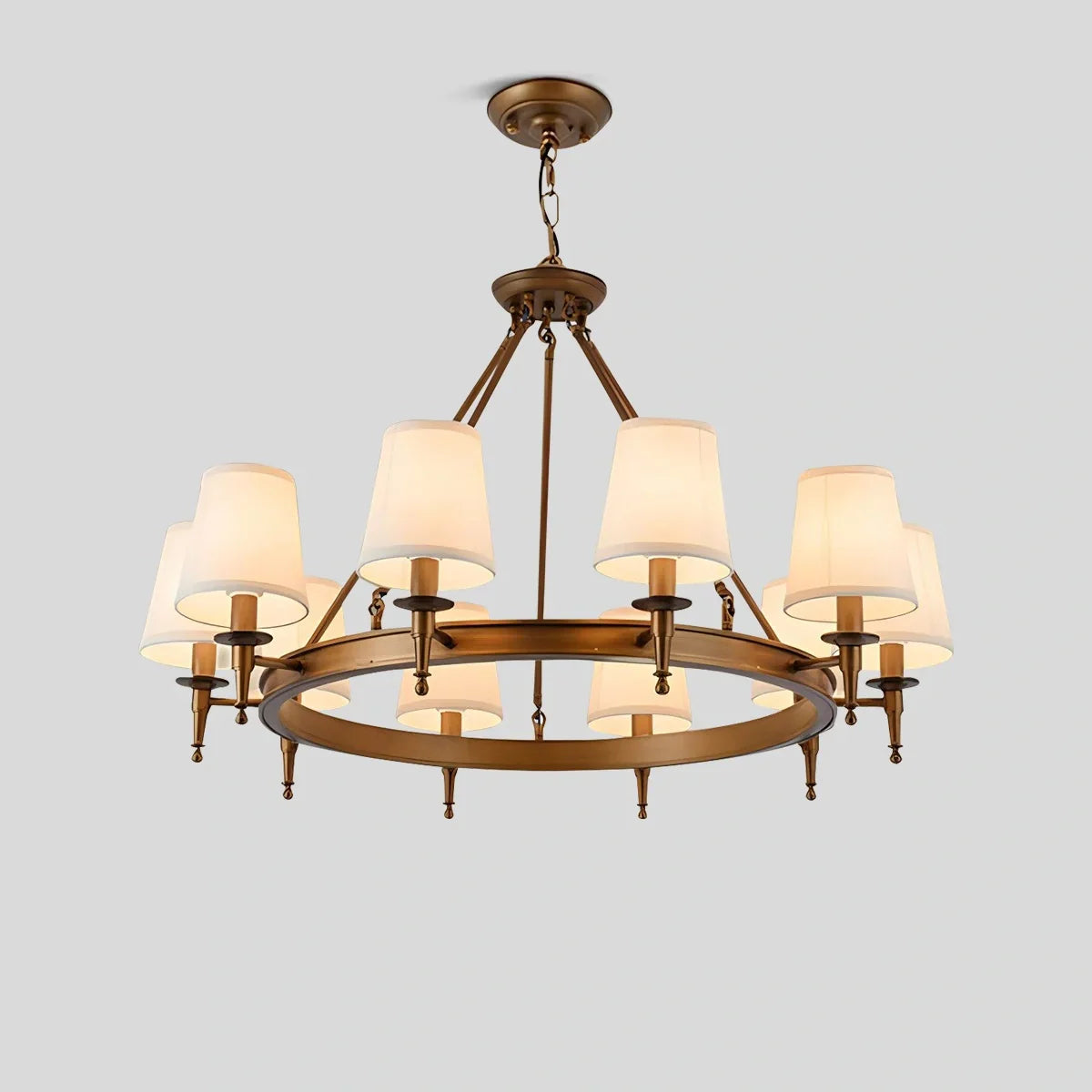 flairel Vintage Ring Metal Fabric Chandelier