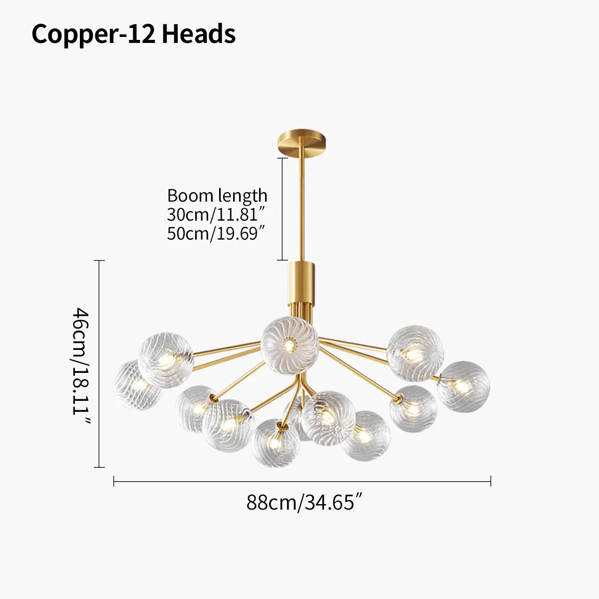 flairel All Copper Magic Bean Glass Chandelier