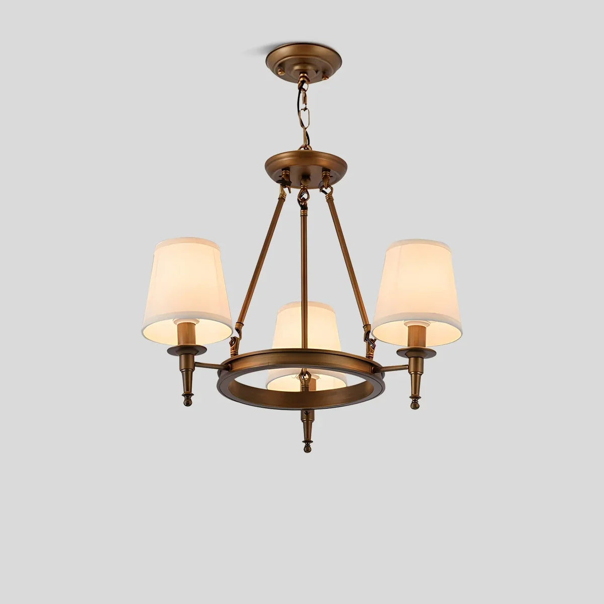 flairel Vintage Ring Metal Fabric Chandelier