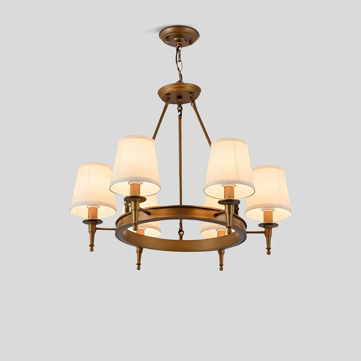flairel Vintage Ring Metal Fabric Chandelier