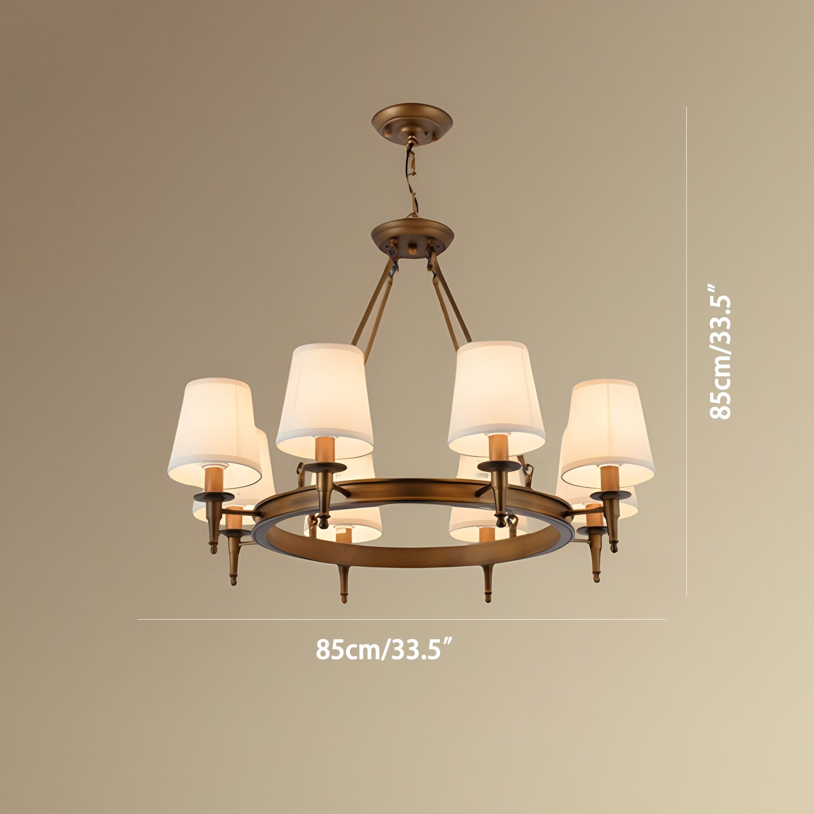 flairel Vintage Ring Metal Fabric Chandelier