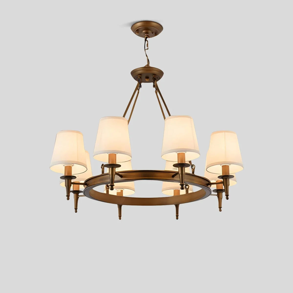 flairel Vintage Ring Metal Fabric Chandelier