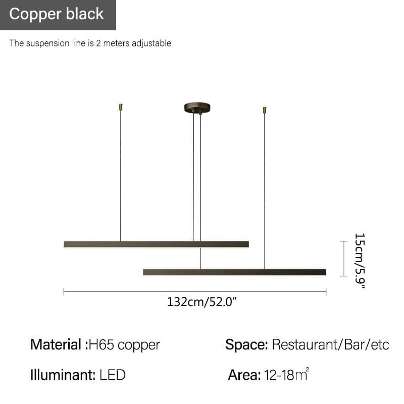 flairel All Copper Minimalist Chandelier for Dining & Living Rooms