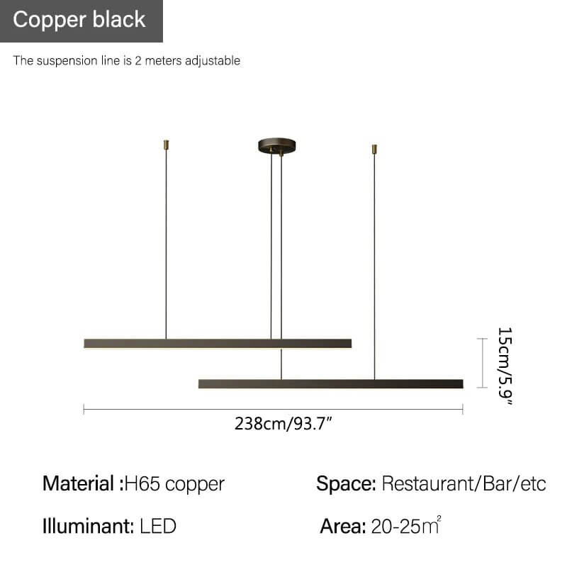 flairel All Copper Minimalist Chandelier for Dining & Living Rooms