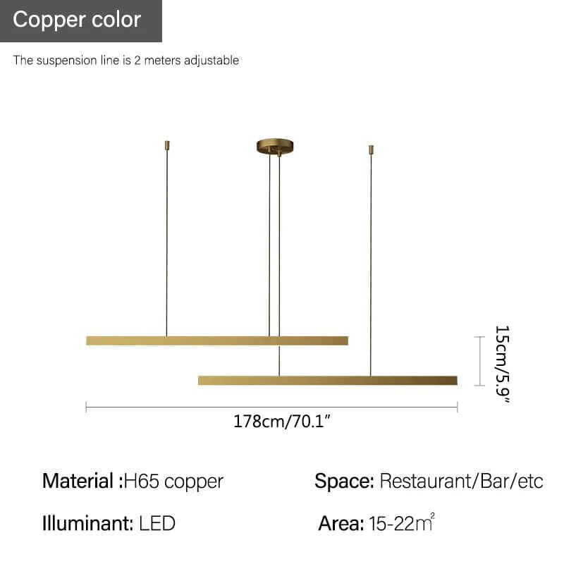 flairel All Copper Minimalist Chandelier for Dining & Living Rooms