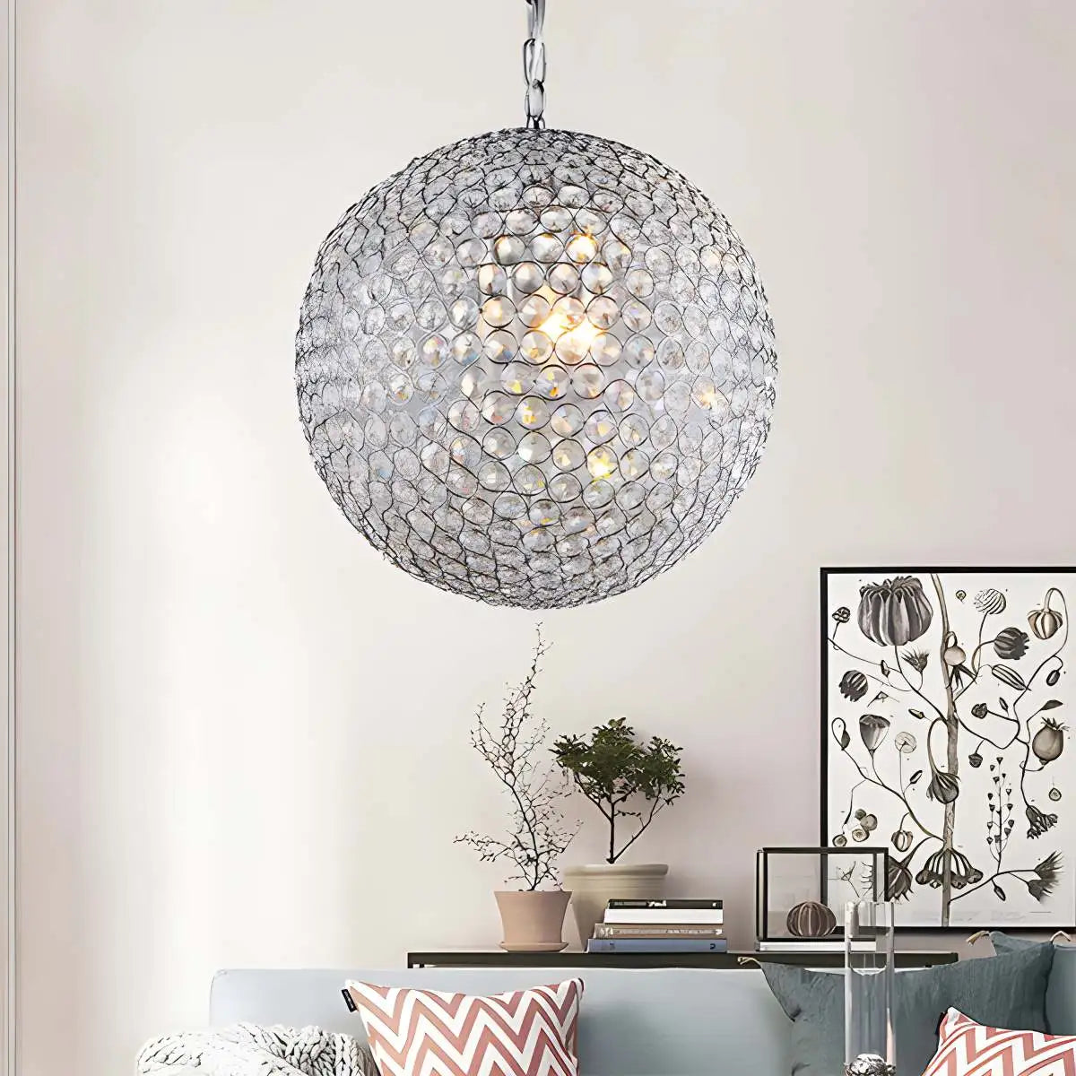 flairel Creative Crystal Ball Chandelier for Dining Room