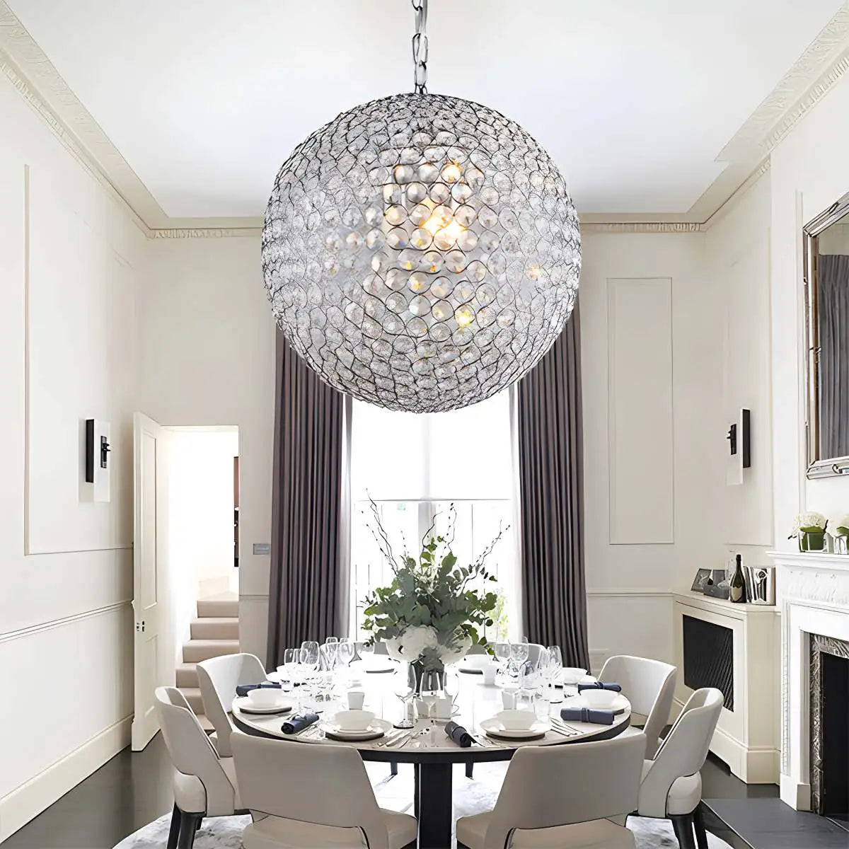 flairel Creative Crystal Ball Chandelier for Dining Room