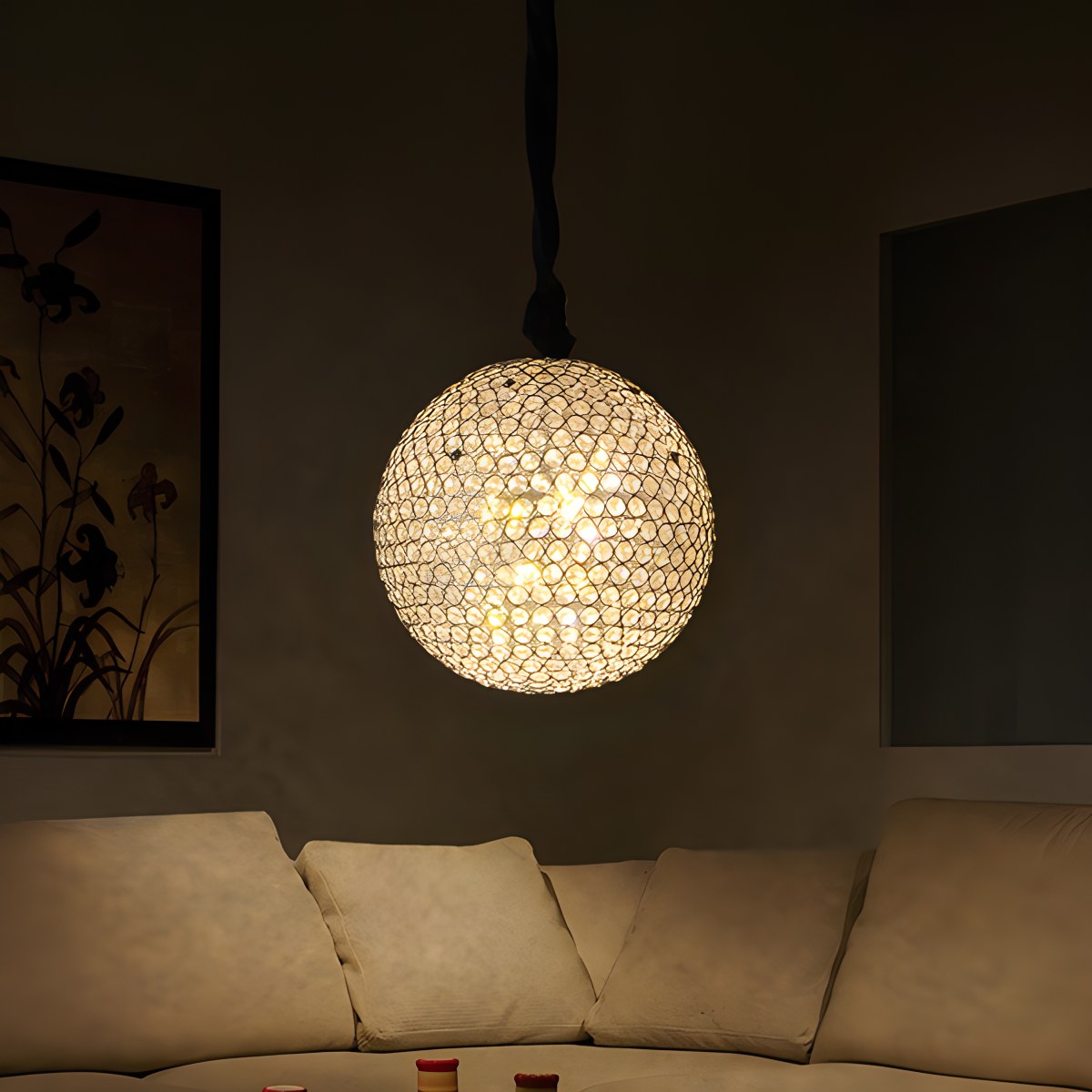 flairel Creative Crystal Ball Chandelier for Dining Room