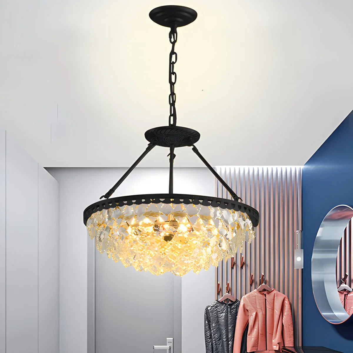 flairel Crown Crystal Led Chandelier