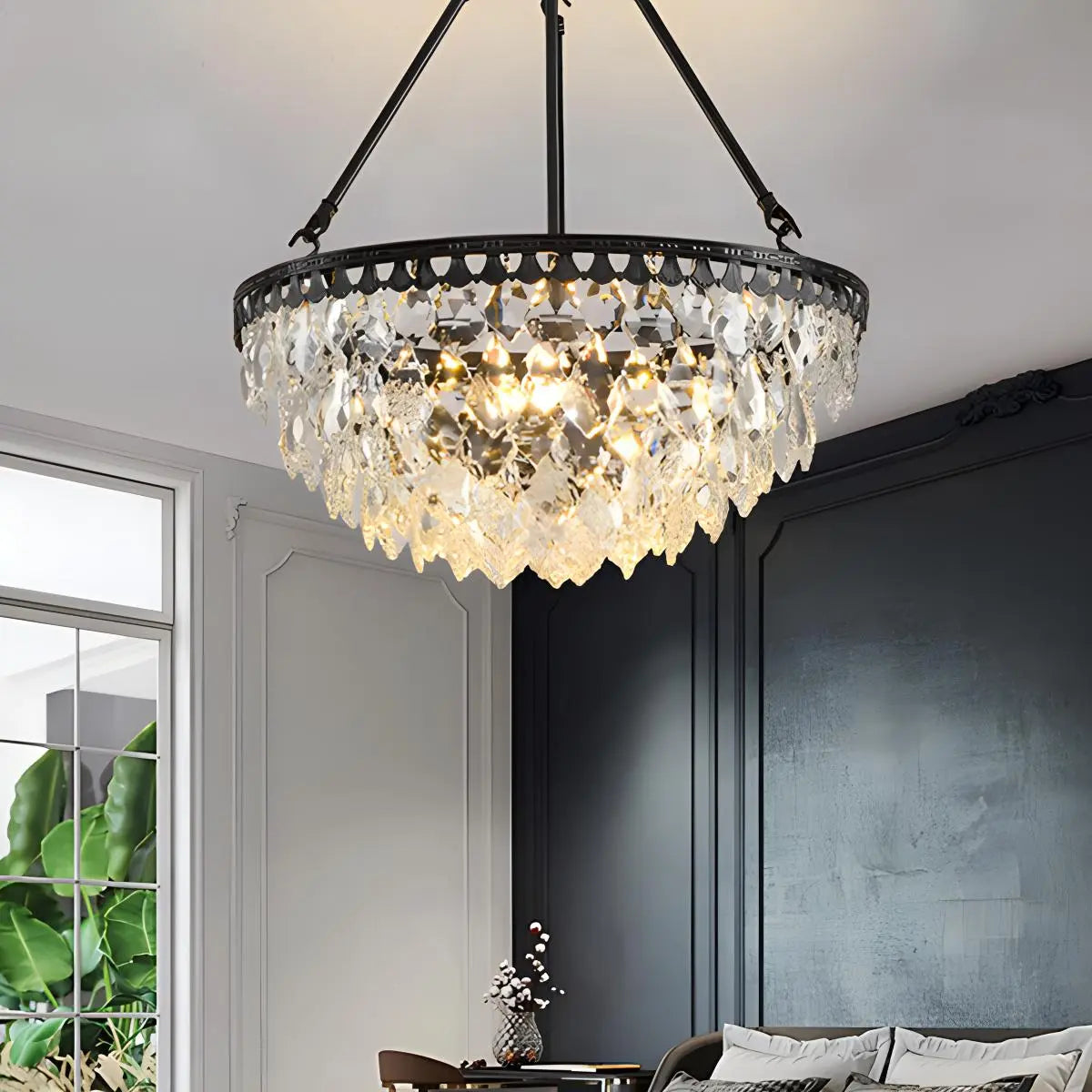 flairel Crown Crystal Led Chandelier