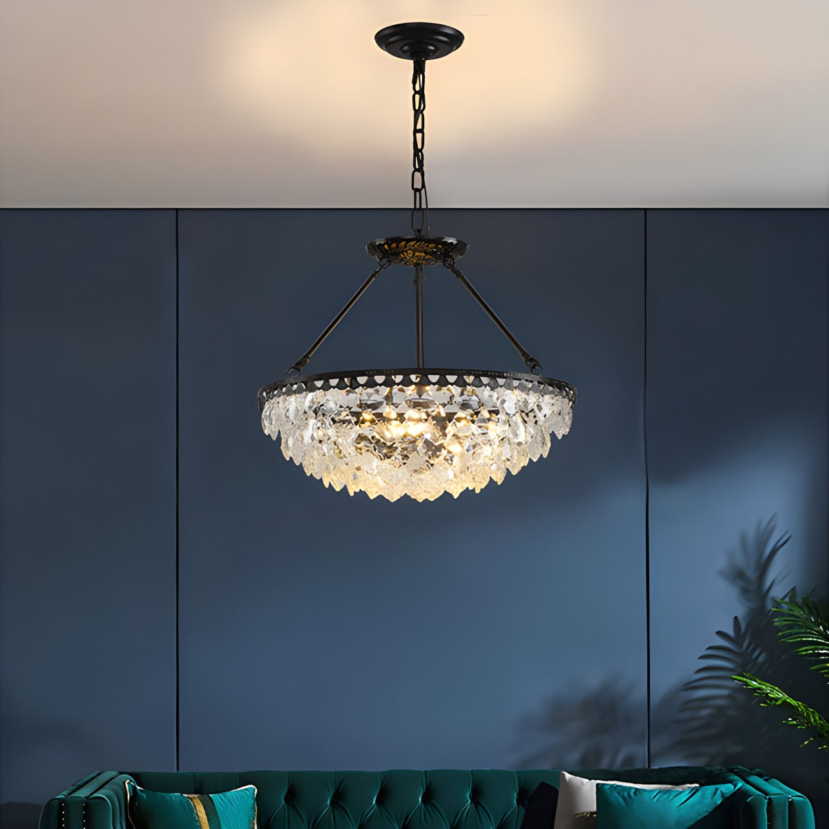 flairel Crown Crystal Led Chandelier