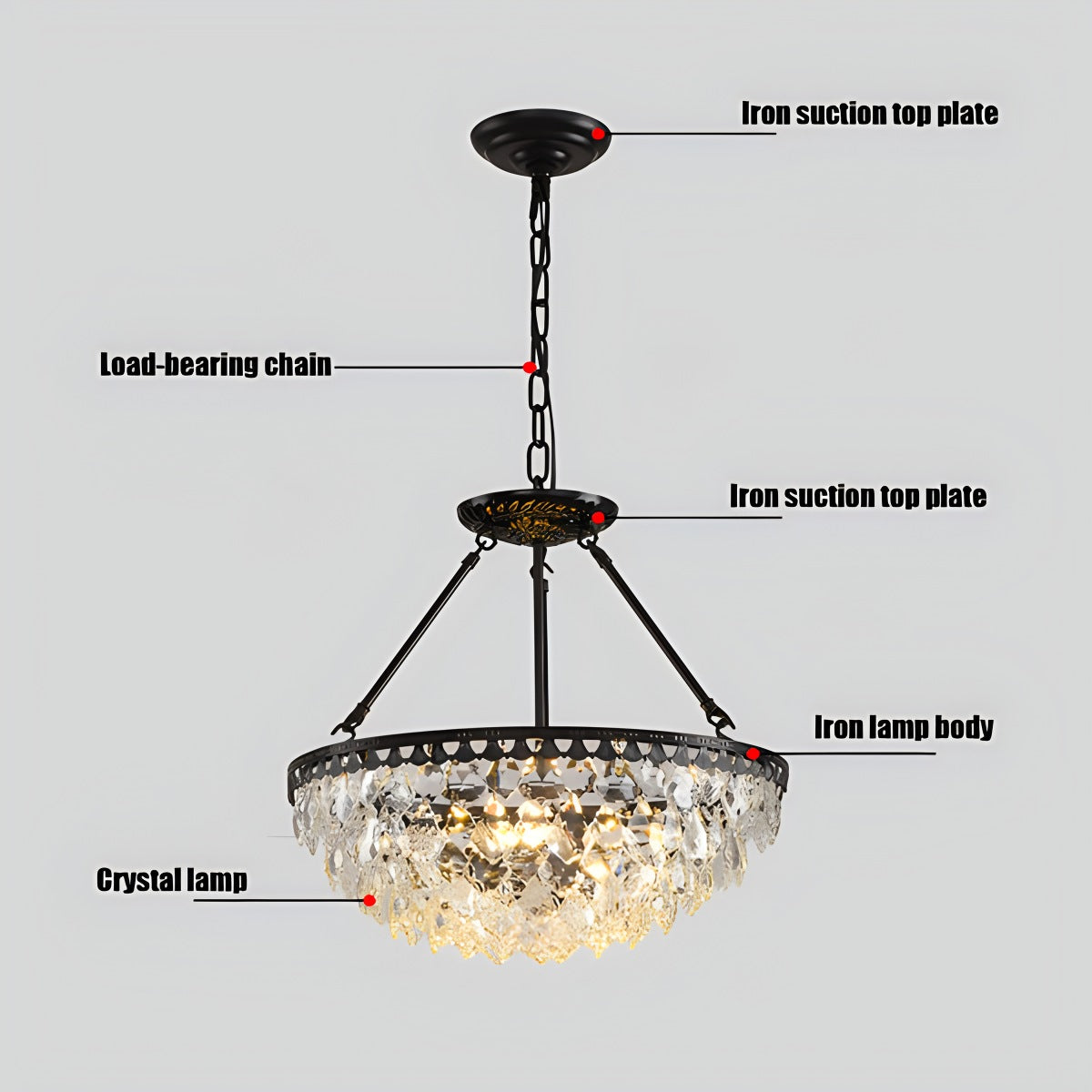 flairel Crown Crystal Led Chandelier