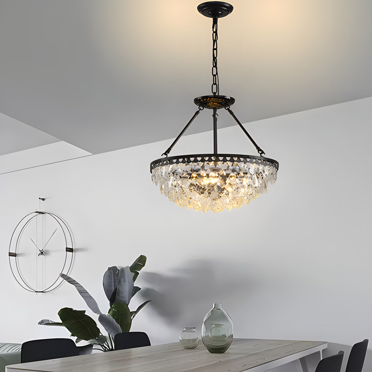 flairel Crown Crystal Led Chandelier