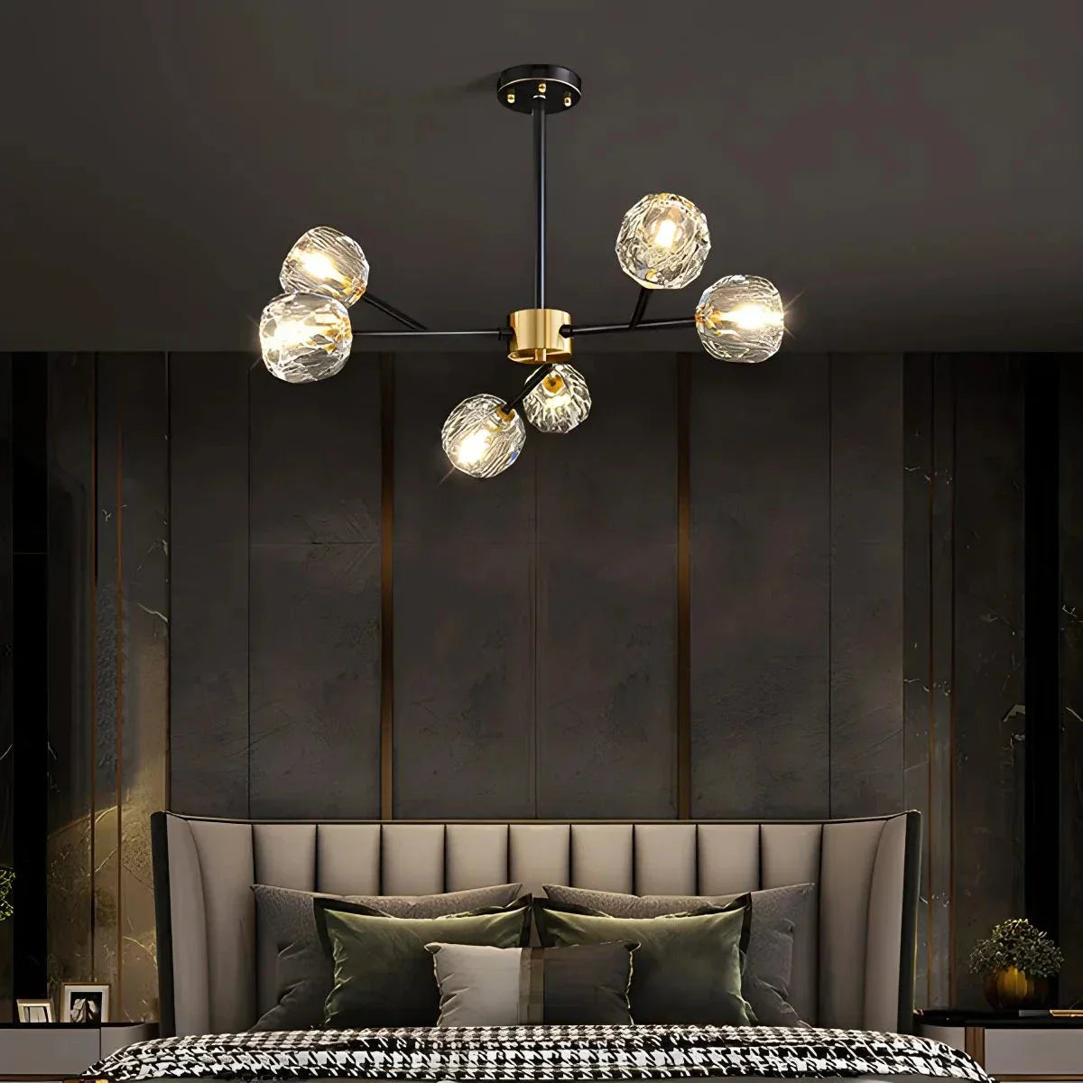 flairel Crystal Ball Round Cluster Chandelier