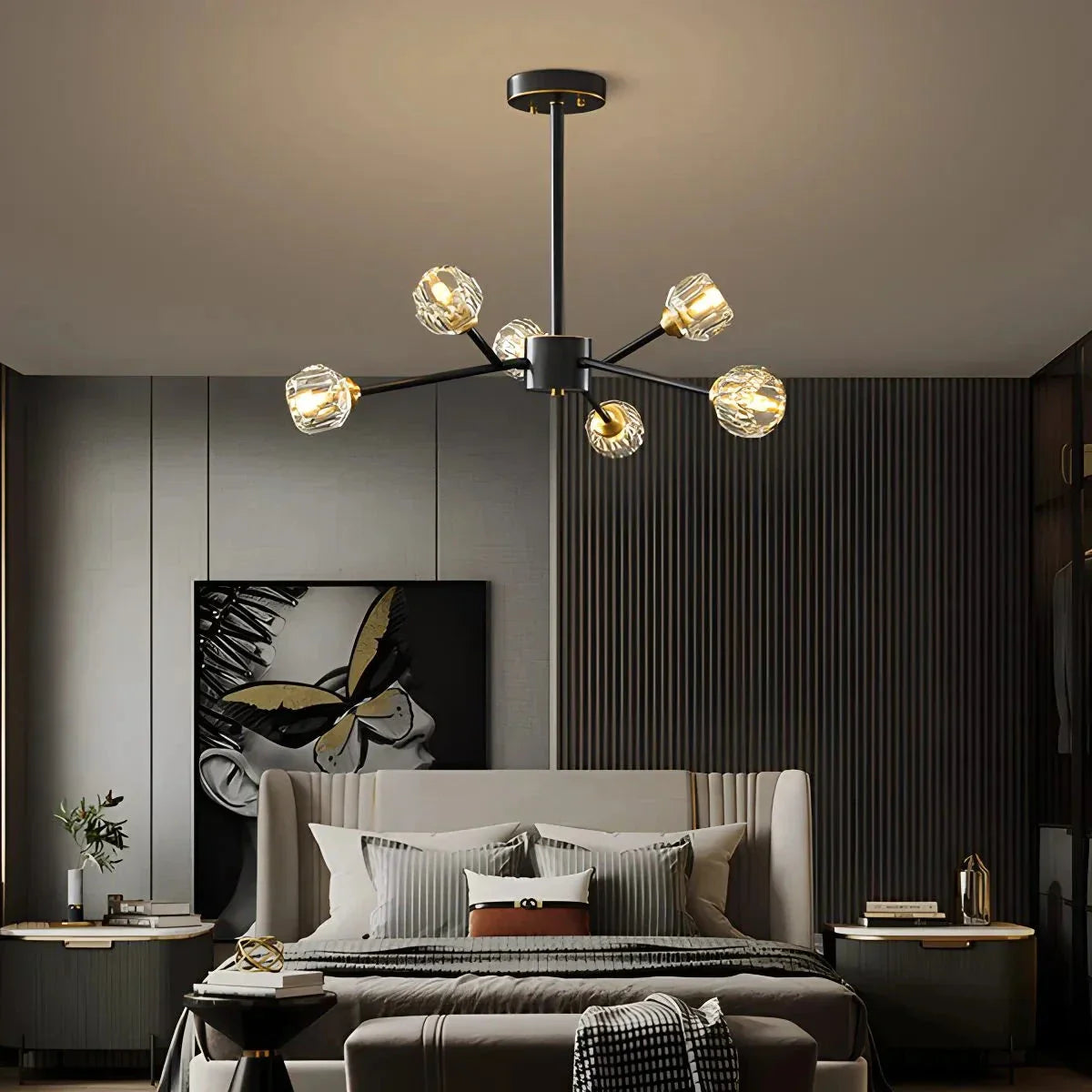 flairel Crystal Ball Round Cluster Chandelier