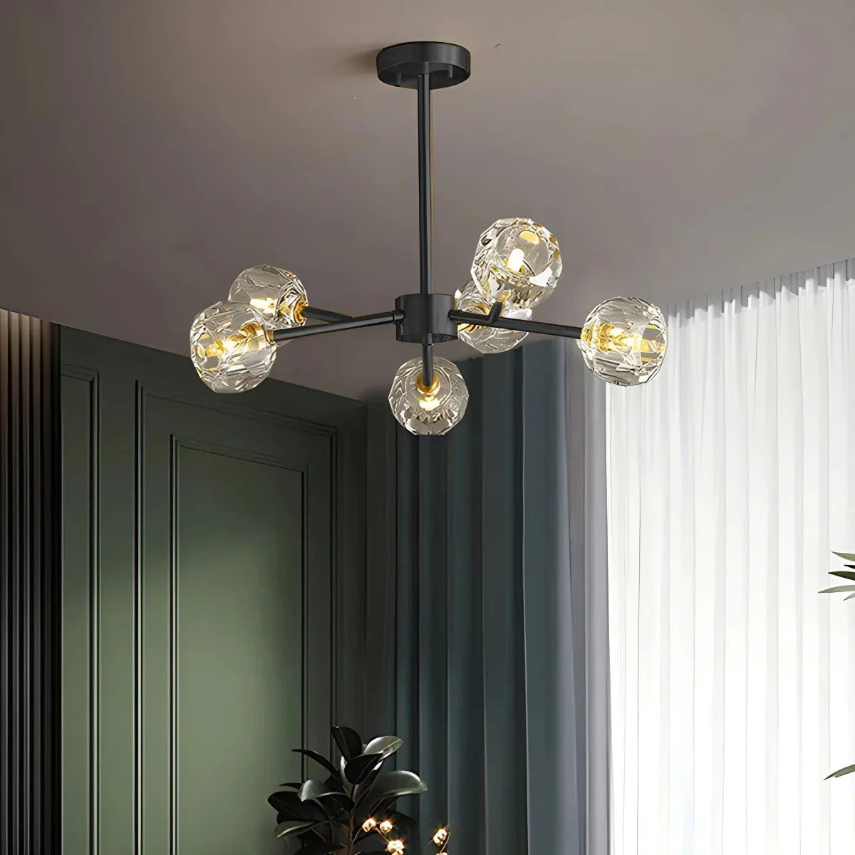 flairel Crystal Ball Round Cluster Chandelier