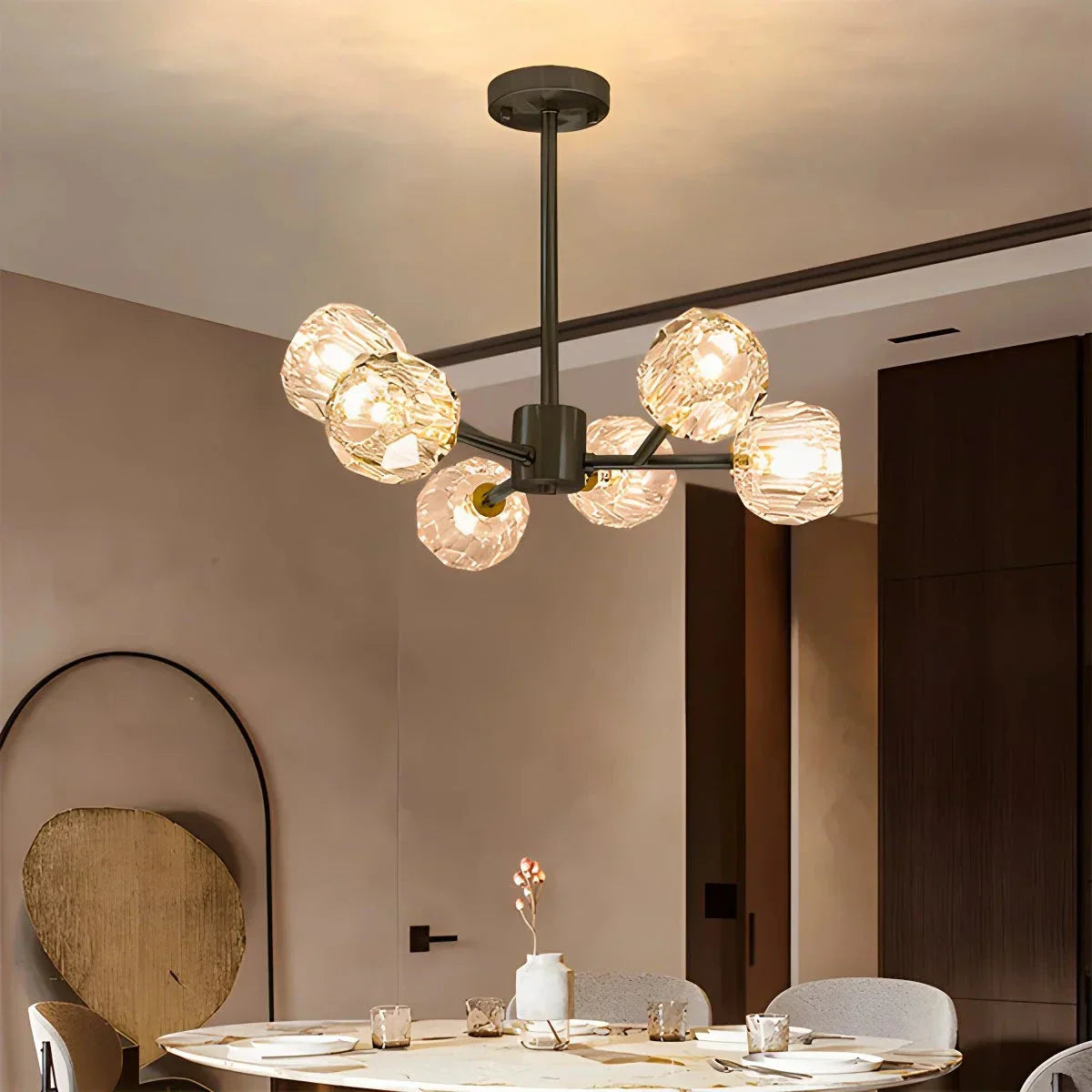 flairel Crystal Ball Round Cluster Chandelier