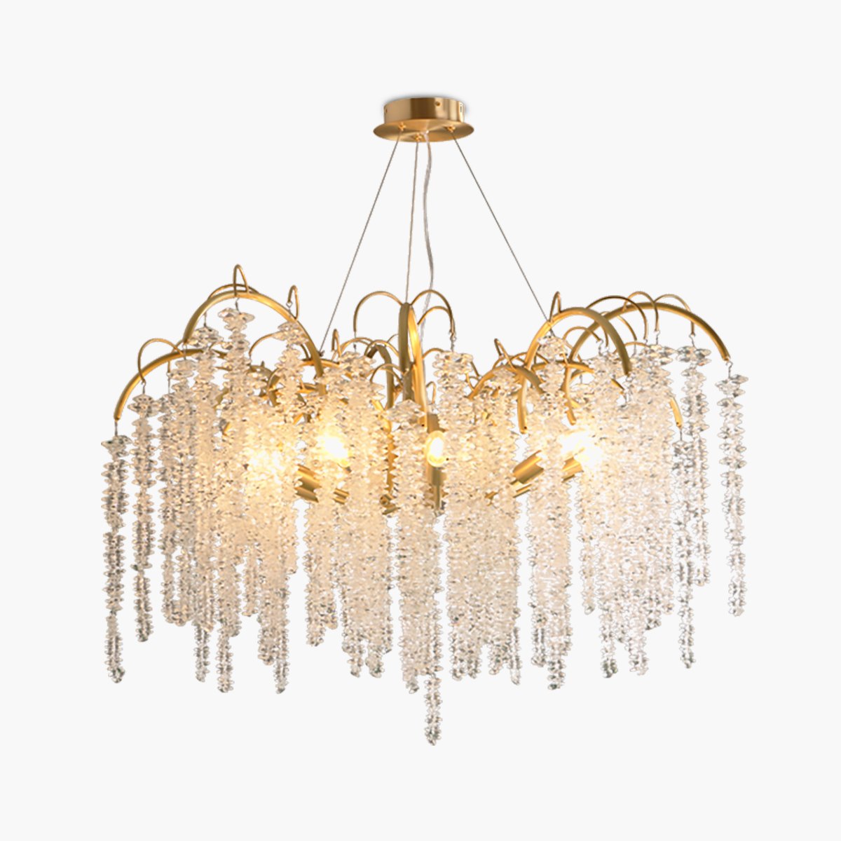 flairel Crystal Tassel Chandelier for Living Room