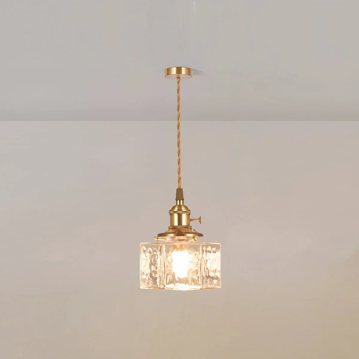 flairel Verglas Clear Glass Pendant Light for Bedroom