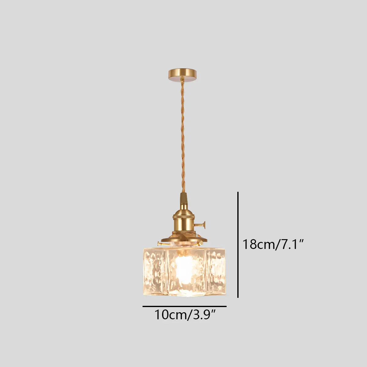 flairel Verglas Clear Glass Pendant Light for Bedroom