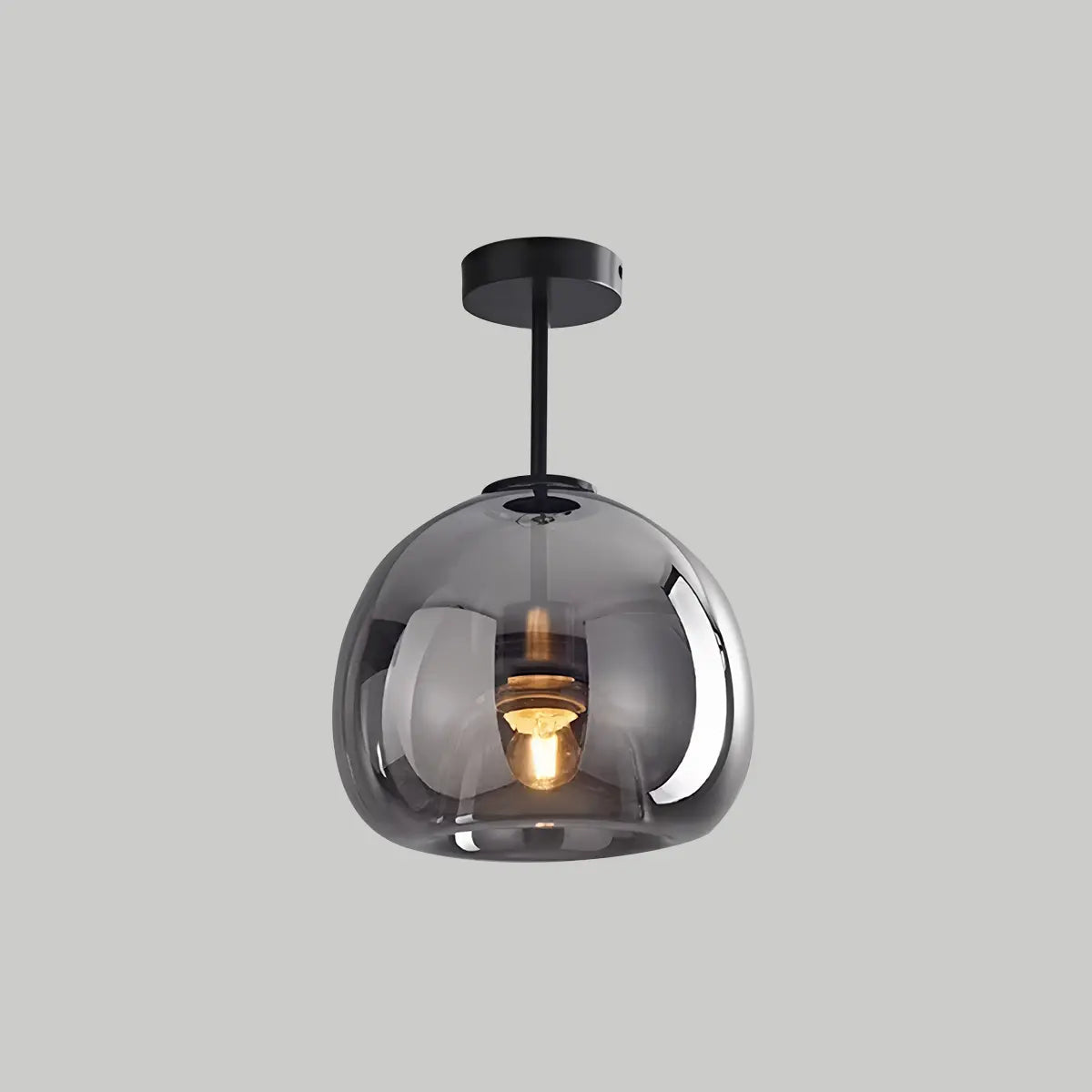 flairel Vintage Glass Semi-Flush Ceiling Light for Entryway